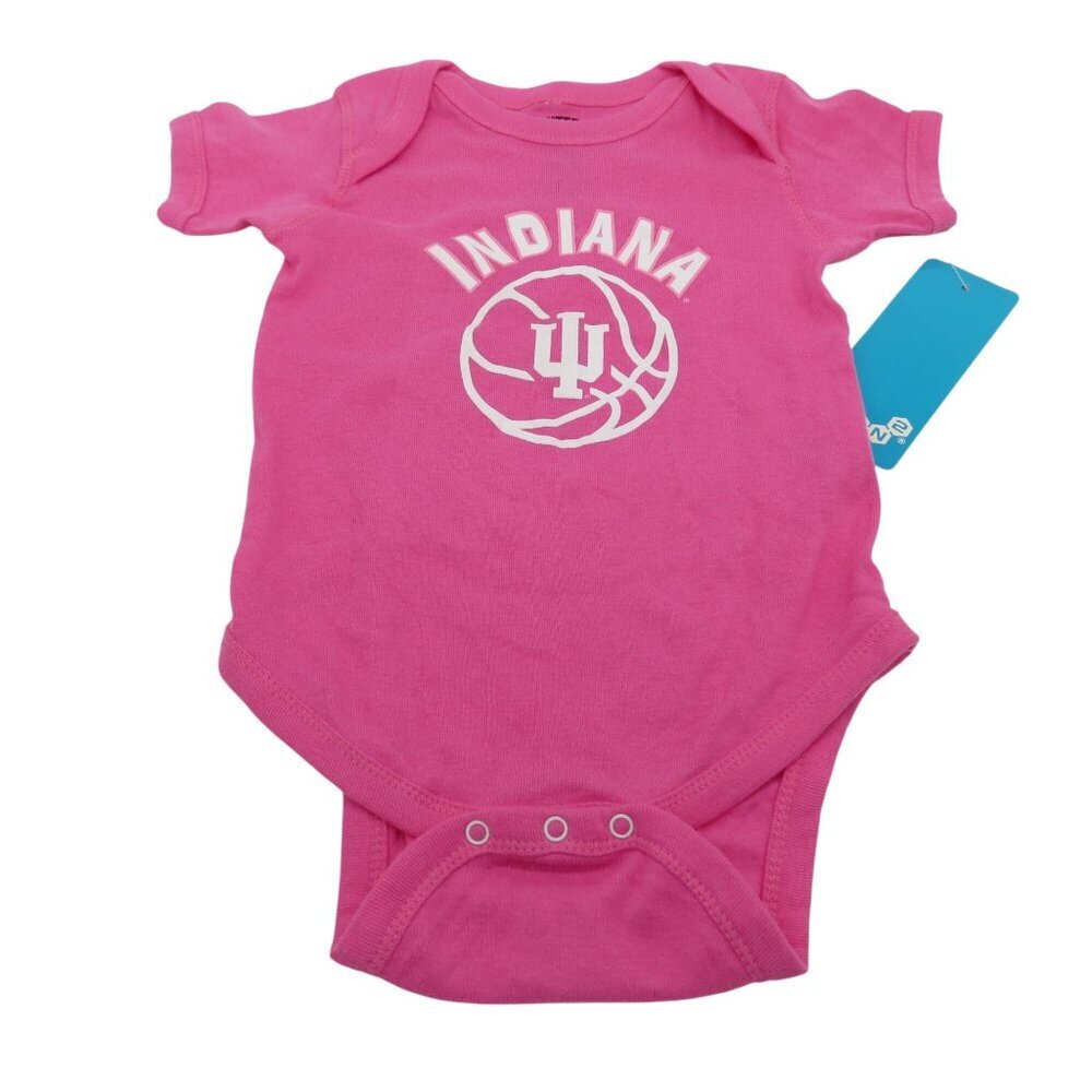 NCAA Indiana Hoosiers Baby 18m Pink Logo Bodysuit One Piece College Basketball